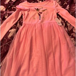 Little Girl’s Long-Sleeve Dress Size M(7/8). NWT. Pink.